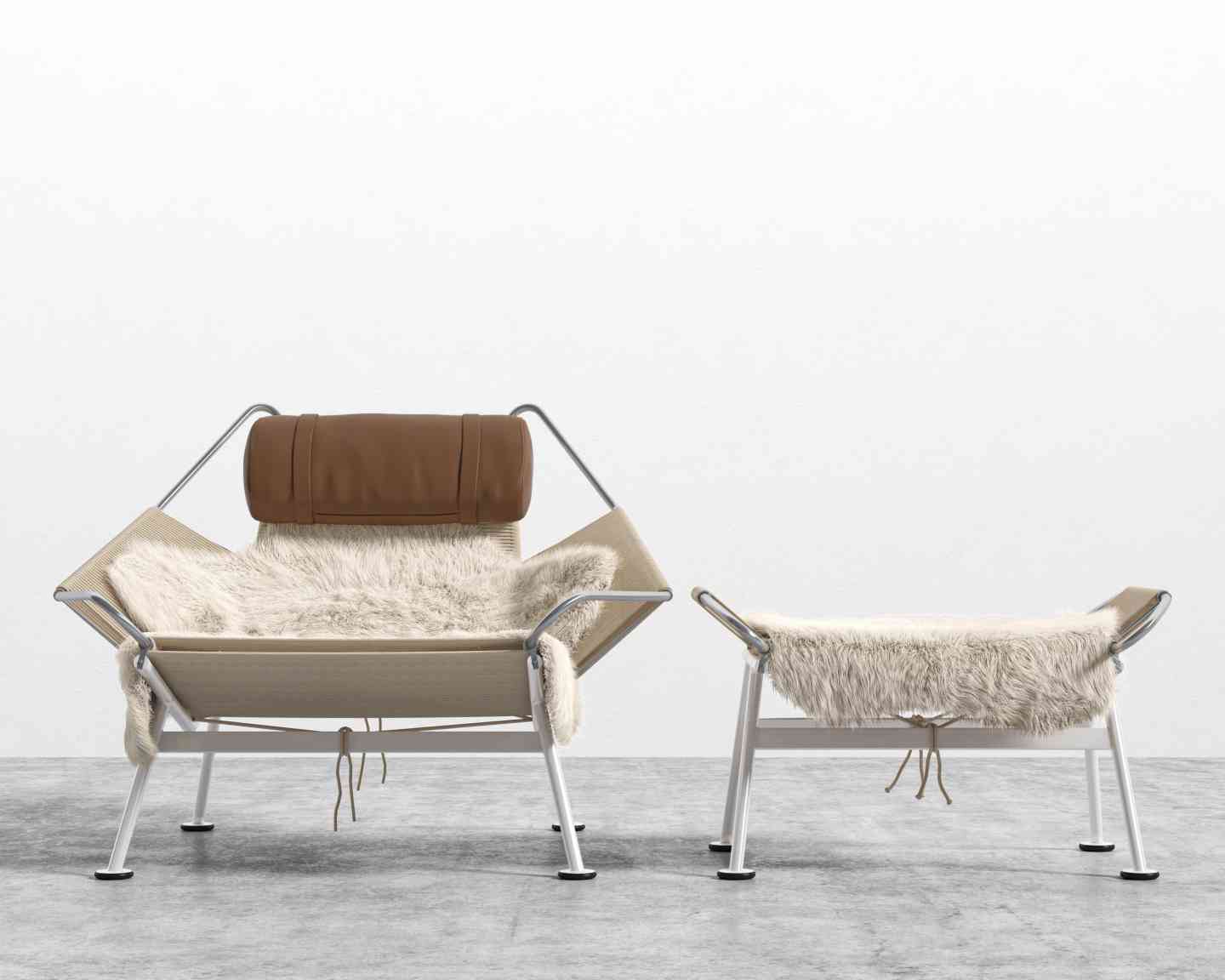 Flag Halyard Chair and Ottoman