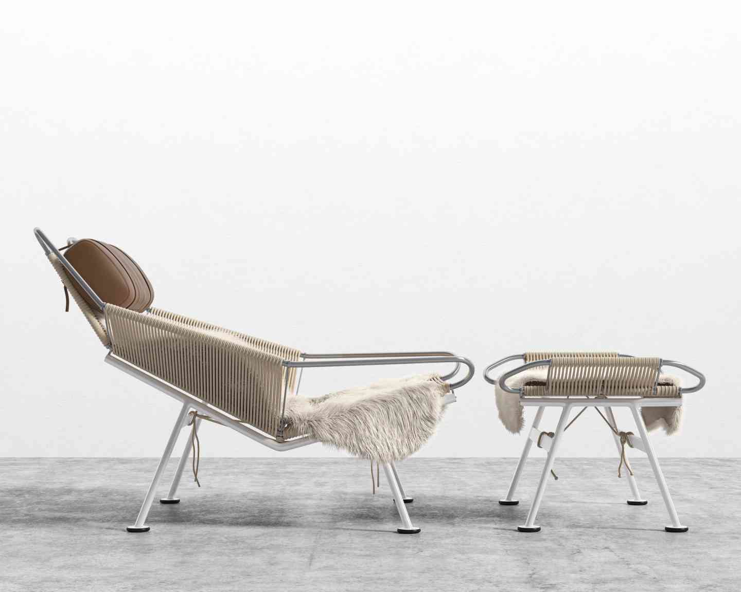 Flag Halyard Chair and Ottoman